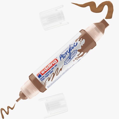 edding 5400 Acryl 3D Double Liner haselnuss, Tubenspitze 2-3 mm + 5-10 mm (Art.-Nr.: 4-5400919)