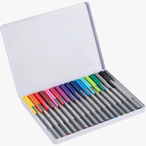 edding 55 Fineliner 16er Set sortiert, Kunststoffspitze 0,3 mm (Art.-Nr.: 4-55-16)