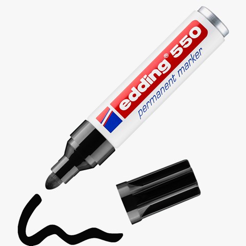 edding 550 Permanentmarker schwarz, Rundspitze 3-4 mm (Art.-Nr.: 4-550001)