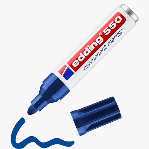edding 550 Permanentmarker blau, Rundspitze 3-4 mm (Art.-Nr.: 4-550003)