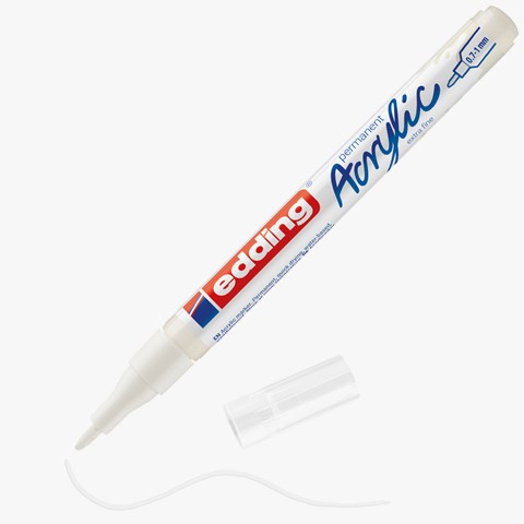 edding 5500 Acrylmarker extra fein verkehrsweiß matt, Rundspitze 0,7-1 mm (Art.-Nr.: 4-5500922)