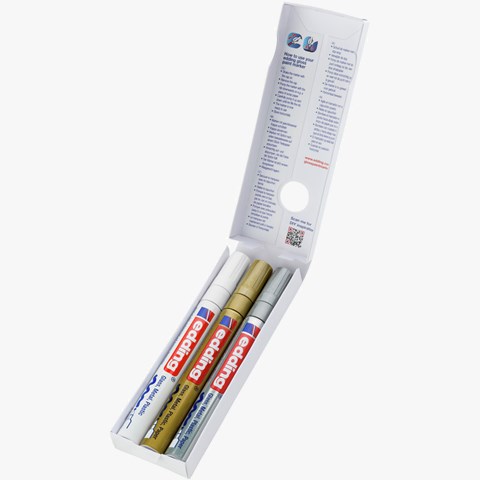 edding 750 creative Glanzlack-Marker 3er Set metallic, Rundspitze 2-4 mm (Art.-Nr.: 4-750-3-999)