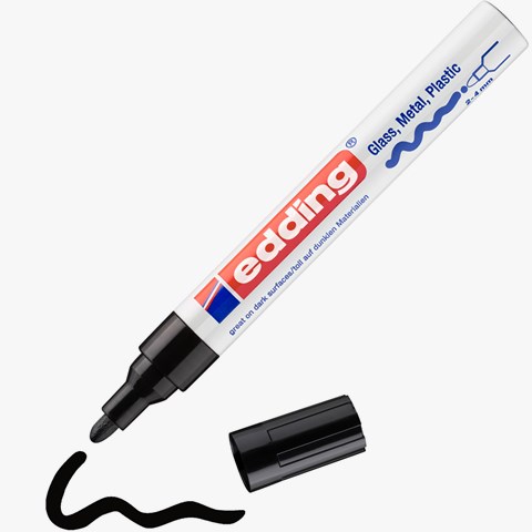 edding 750 creative Glanzlack-Marker schwarz, Rundspitze 2-4 mm (Art.-Nr.: 4-750-9-001)