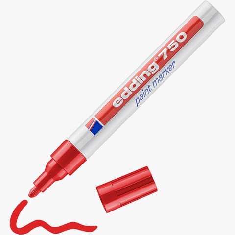 edding 750 Lackmarker rot, Rundspitze 2-4 mm (Art.-Nr.: 4-750002)