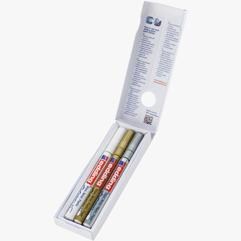edding 751 creative Glanzlack-Marker 3er Set metallic, Rundspitze 1-2 mm (Art.-Nr.: 4-751-3-999)