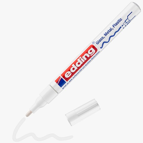 edding 751 creative Glanzlack-Marker weiß, Rundspitze 1-2 mm (Art.-Nr.: 4-751-9-049)