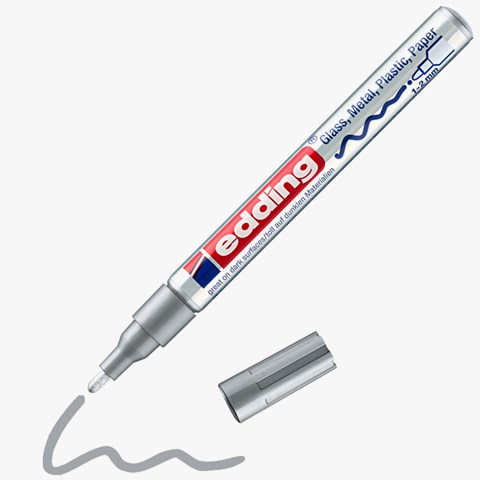 edding 751 creative Glanzlack-Marker silber, Rundspitze 1-2 mm (Art.-Nr.: 4-751-9-054)