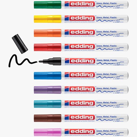 edding 751 creative Glanzlack-Marker 10er Set sortiert, Rundspitze 1-2 mm (Art.-Nr.: 4-751-9-999)