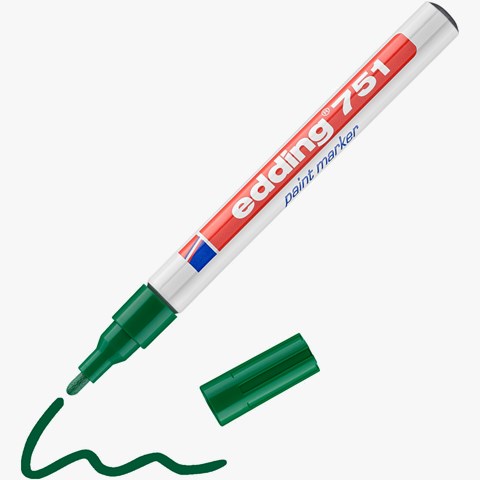 edding 751 Lackmarker grün, Rundspitze 1-2 mm (Art.-Nr.: 4-751004)