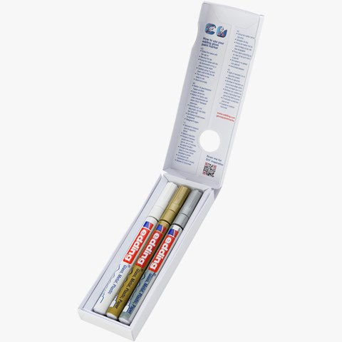edding 780 creative Glanzlack-Marker 3er Set metallic, Rundspitze 0,8 mm (Art.-Nr.: 4-780-3-999)