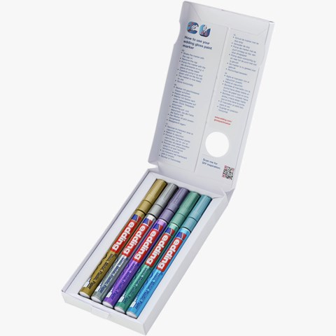 edding 780 creative Glanzlack-Marker 5er Set metallic, Rundspitze 0,8 mm (Art.-Nr.: 4-780-5-099)