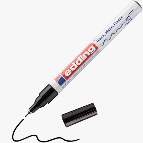 edding 780 creative Glanzlack-Marker schwarz, Rundspitze 0,8 mm (Art.-Nr.: 4-780-9-001)