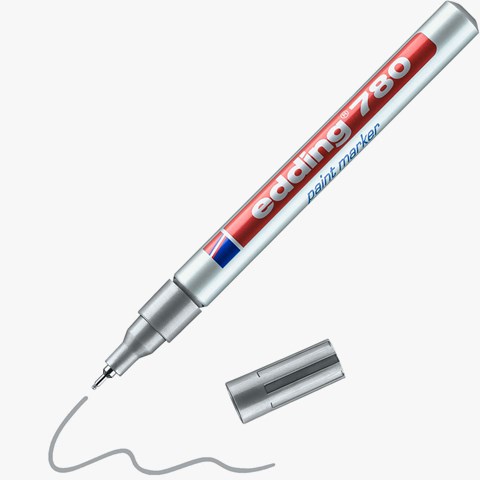 edding 780 Lackmarker silber, Rundspitze 0,8 mm (Art.-Nr.: 4-780054)