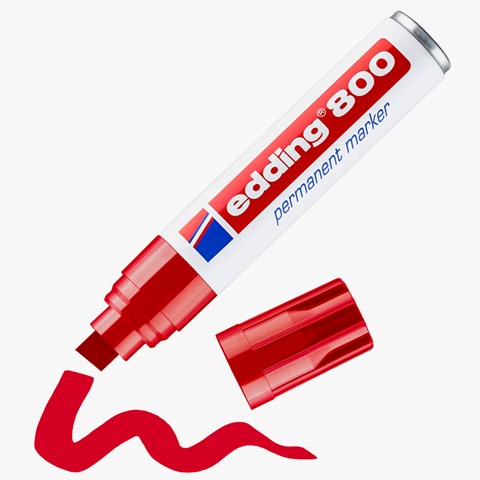 edding 800 Permanentmarker rot, Keilspitze 4-12 mm (Art.-Nr.: 4-800002)