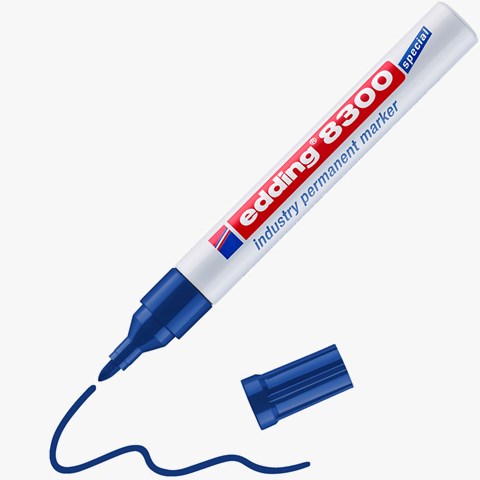 edding 8300 Industrie Permanentmarker blau, Rundspitze 1,5-3 mm (Art.-Nr.: 4-8300003)