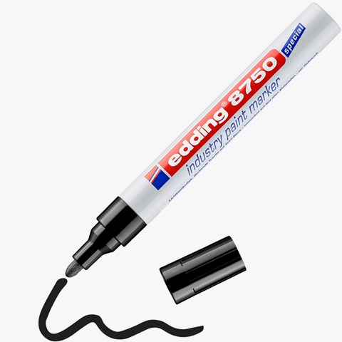 edding 8750 Industrie Lackmarker schwarz, Rundspitze 2-4 mm (Art.-Nr.: 4-8750001)