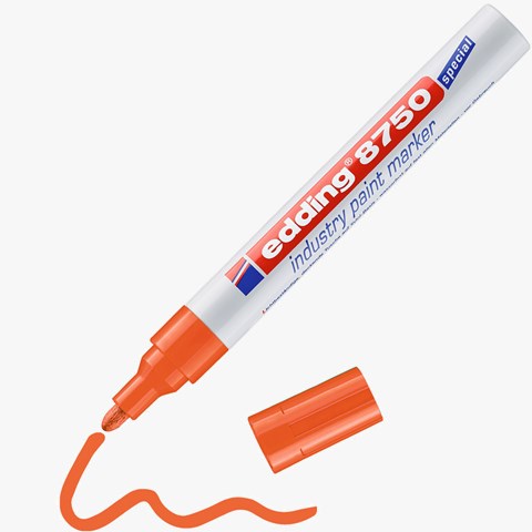 edding 8750 Industrie Lackmarker orange, Rundspitze 2-4 mm (Art.-Nr.: 4-8750006)