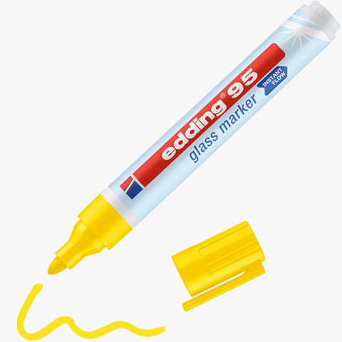 edding 95 Glasmarker gelb, Rundspitze 1,5-3mm (Art.-Nr.: 4-95005)
