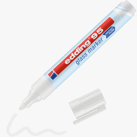 edding 95 Glasmarker weiß, Rundspitze 1,5-3mm (Art.-Nr.: 4-95049)