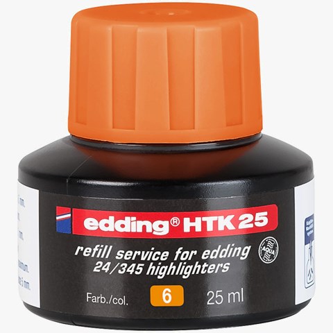 edding HTK 25 Nachfülltinte für Textmarker orange, 25 ml (Art.-Nr.: 4-HTK25006)