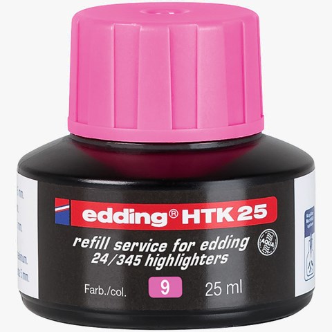 edding HTK 25 Nachfülltinte für Textmarker rosa, 25 ml (Art.-Nr.: 4-HTK25009)