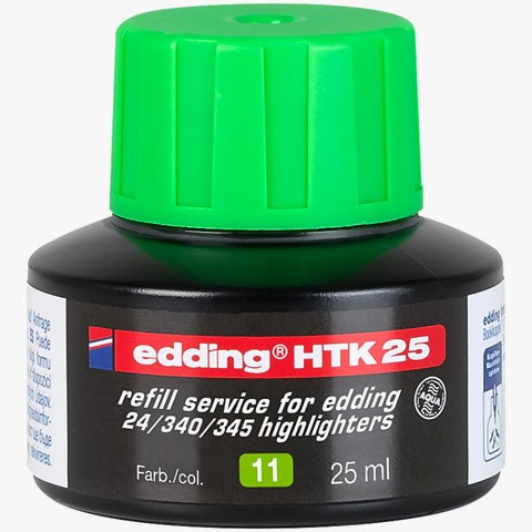 edding HTK 25 Nachfülltinte für Textmarker hellgrün, 25 ml (Art.-Nr.: 4-HTK25011)