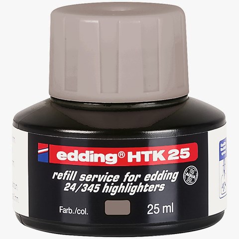 edding HTK 25 Nachfülltinte für Textmarker grau, 25 ml (Art.-Nr.: 4-HTK25012)