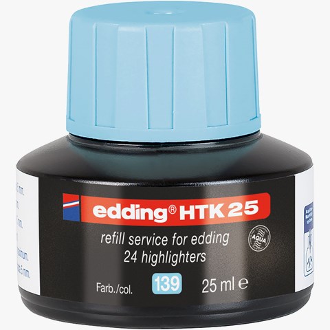 edding HTK 25 Nachfülltinte für Textmarker pastell blau, 25 ml (Art.-Nr.: 4-HTK25139)