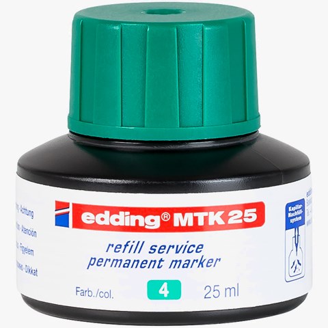 edding MTK 25 Nachfülltinte für Permanentmarker grün, 25 ml (Art.-Nr.: 4-MTK25004)