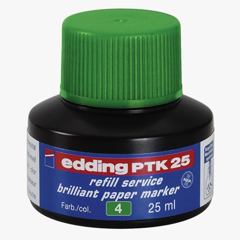 edding PTK 25 Nachfülltinte für Brilliant-Papiermarker grün, 25 ml (Art.-Nr.: 4-PTK25004)