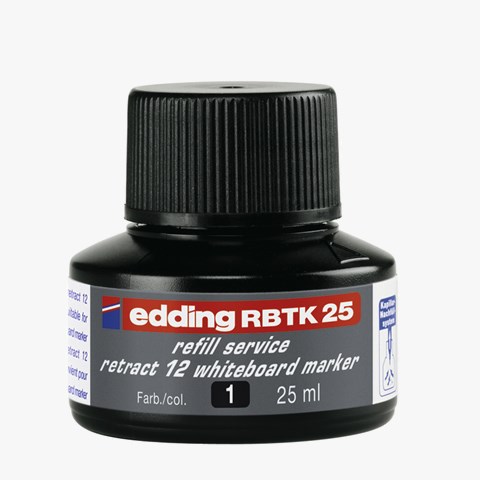 edding RBTK 25 Nachfülltinte für Whiteboardmarker schwarz, 25 ml (Art.-Nr.: 4-RBTK25001)