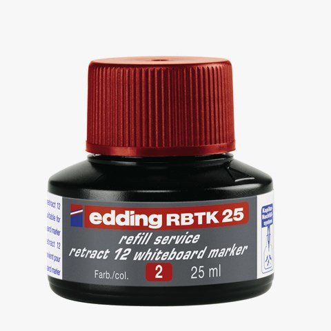 edding RBTK 25 Nachfülltinte für Whiteboardmarker rot, 25 ml (Art.-Nr.: 4-RBTK25002)