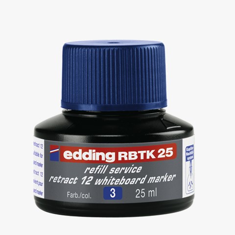 edding RBTK 25 Nachfülltinte für Whiteboardmarker blau, 25 ml (Art.-Nr.: 4-RBTK25003)
