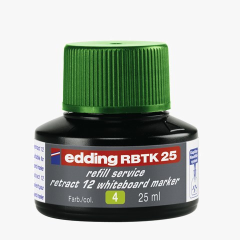 edding RBTK 25 Nachfülltinte für Whiteboardmarker grün, 25 ml (Art.-Nr.: 4-RBTK25004)