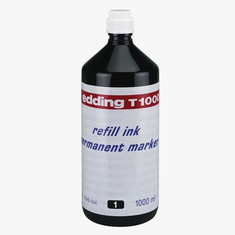 edding T 1000 Nachfülltinte für Permanentmarker schwarz, 1000 ml (Art.-Nr.: 4-T1000001)