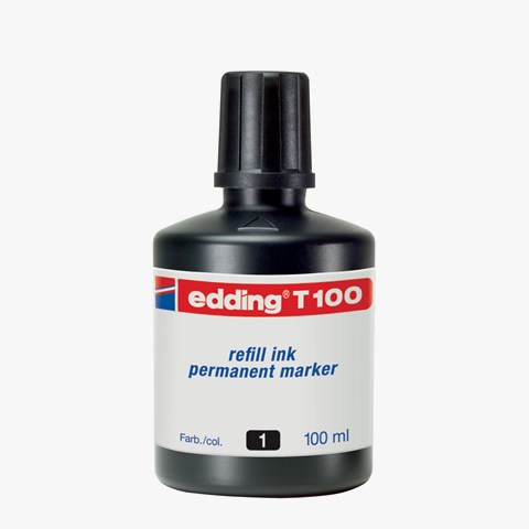 edding T 100 Nachfülltinte für Permanentmarker schwarz, 100 ml (Art.-Nr.: 4-T100001)