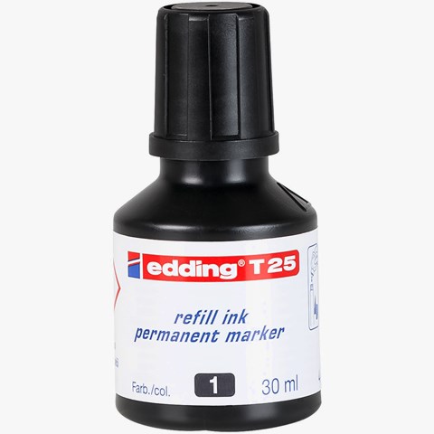 edding T 25 Nachfülltinte für Permanentmarker schwarz, 30 ml (Art.-Nr.: 4-T25001)