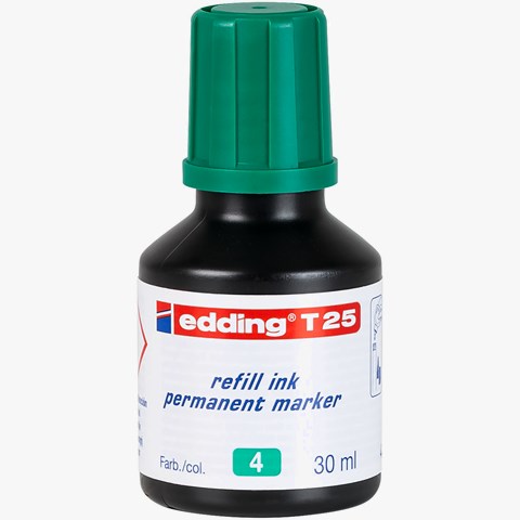 edding T 25 Nachfülltinte für Permanentmarker grün, 30 ml (Art.-Nr.: 4-T25004)