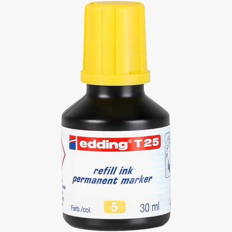 edding T 25 Nachfülltinte für Permanentmarker gelb, 30 ml (Art.-Nr.: 4-T25005)
