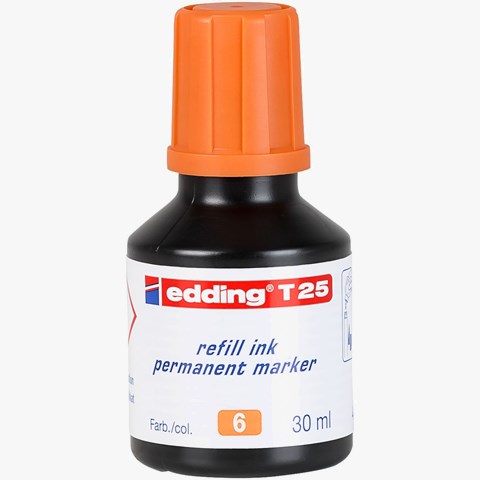 edding T 25 Nachfülltinte für Permanentmarker orange, 30 ml (Art.-Nr.: 4-T25006)