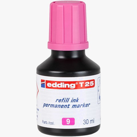 edding T 25 Nachfülltinte für Permanentmarker rosa, 30 ml (Art.-Nr.: 4-T25009)