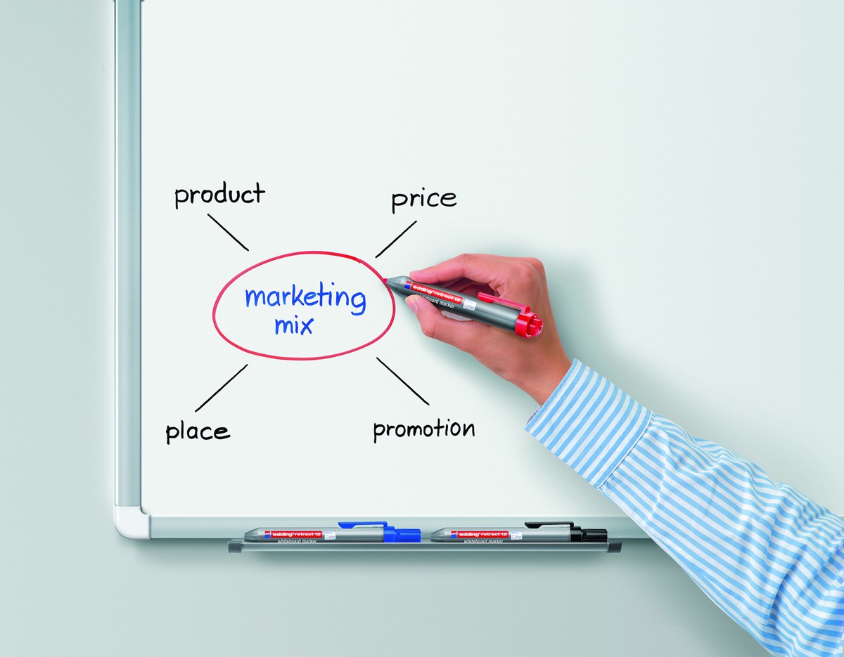 edding retract 12 Whiteboardmarker 4er Set sortiert, Rundspitze 1,5-3 mm (Art.-Nr.: 4-12-4)