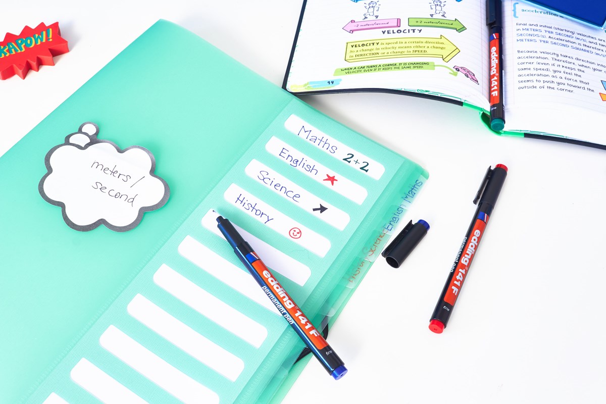 edding 141 F Permanenter Folienschreiber Schwarz, Rundspitze 0,6 mm (Art.-Nr.: 4-141001)