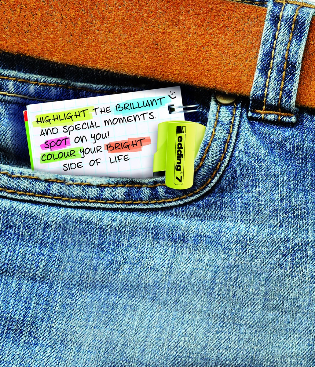 edding 7 Textmarker 4er Set sortiert, Keilspitze 1-3 mm (Art.-Nr.: 4-7-4)