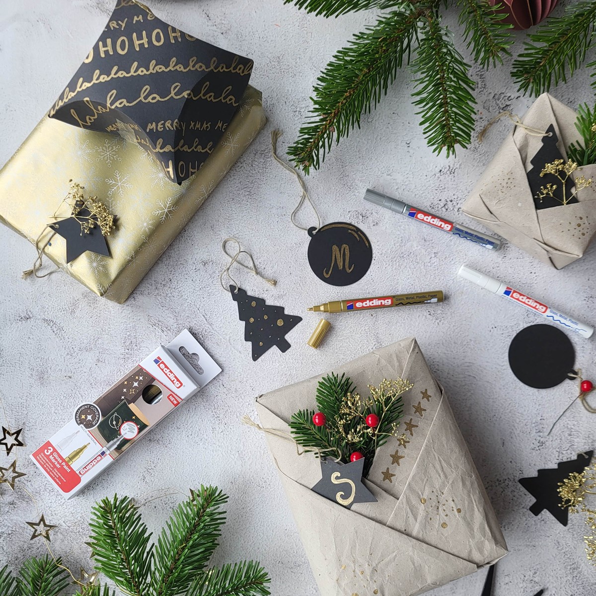 edding 750 creative Glanzlack-Marker schwarz, Rundspitze 2-4 mm (Art.-Nr.: 4-750-9-001)