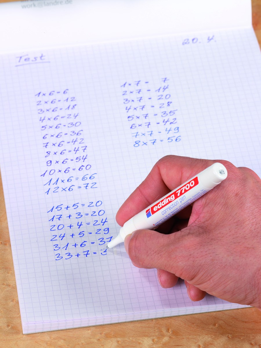 edding 7700 Korrekturstift weiß, Metallspitze 1-2 mm (Art.-Nr.: 4-7700049)