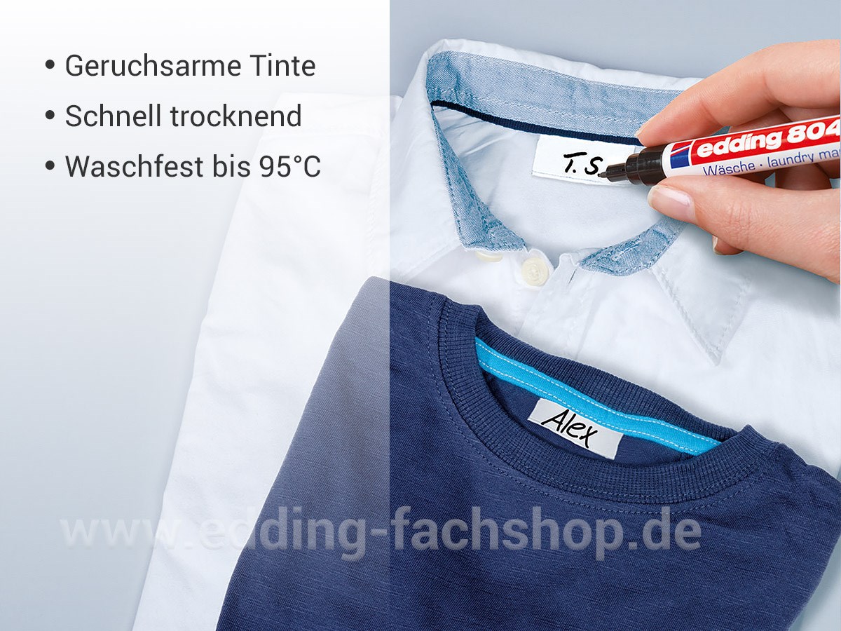 edding 8040 Wäschemarker schwarz, Rundspitze 1 mm (4-8040001)