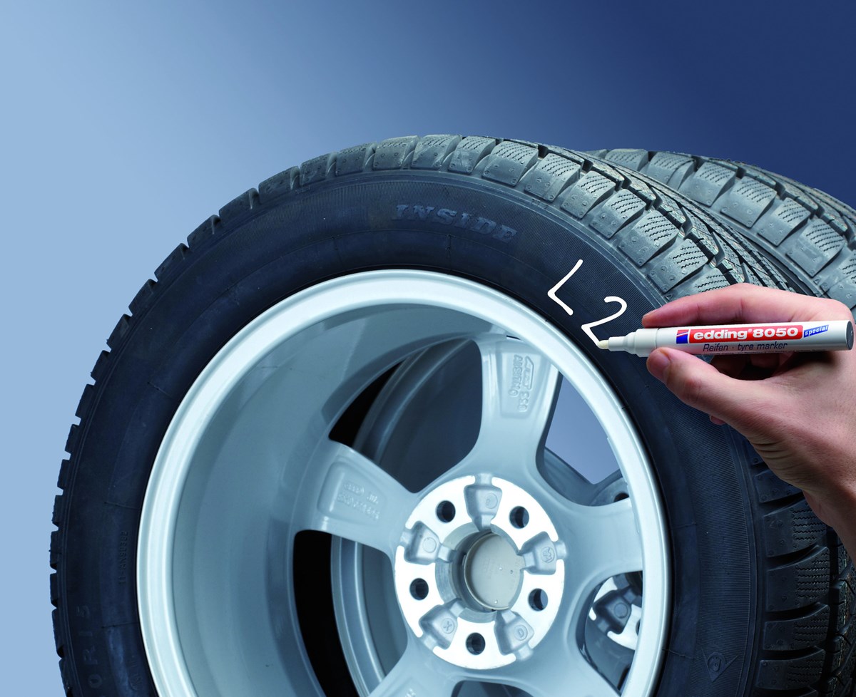 edding 8050 Reifenmarker weiß, Rundspitze 2-4 mm (Art.-Nr.: 4-8050049)