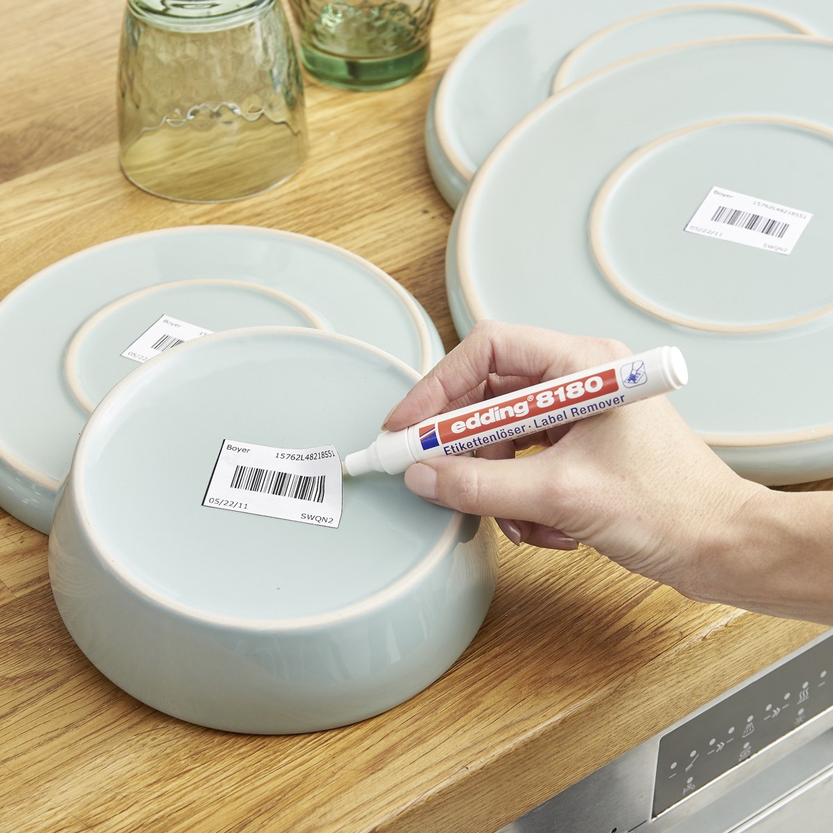 edding 8180 Etikettenlösemarker transparent, Keilspitze 4 mm (Art.-Nr.: 4-8180-1-4)