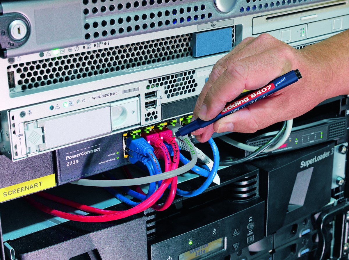 edding 8407 Kabelmarker 4er Set sortiert, Rundspitze 0,3 mm (Art.-Nr.: 4-8407-4)